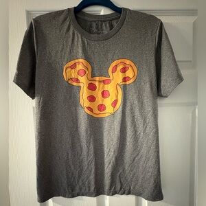 Disney Gray Tee with Pizza Mickey Design